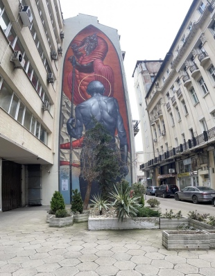 Graffiti Saint George et le dragon